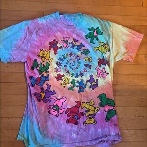 Grateful Dead tie-die dancing bears Liquid Blue tee